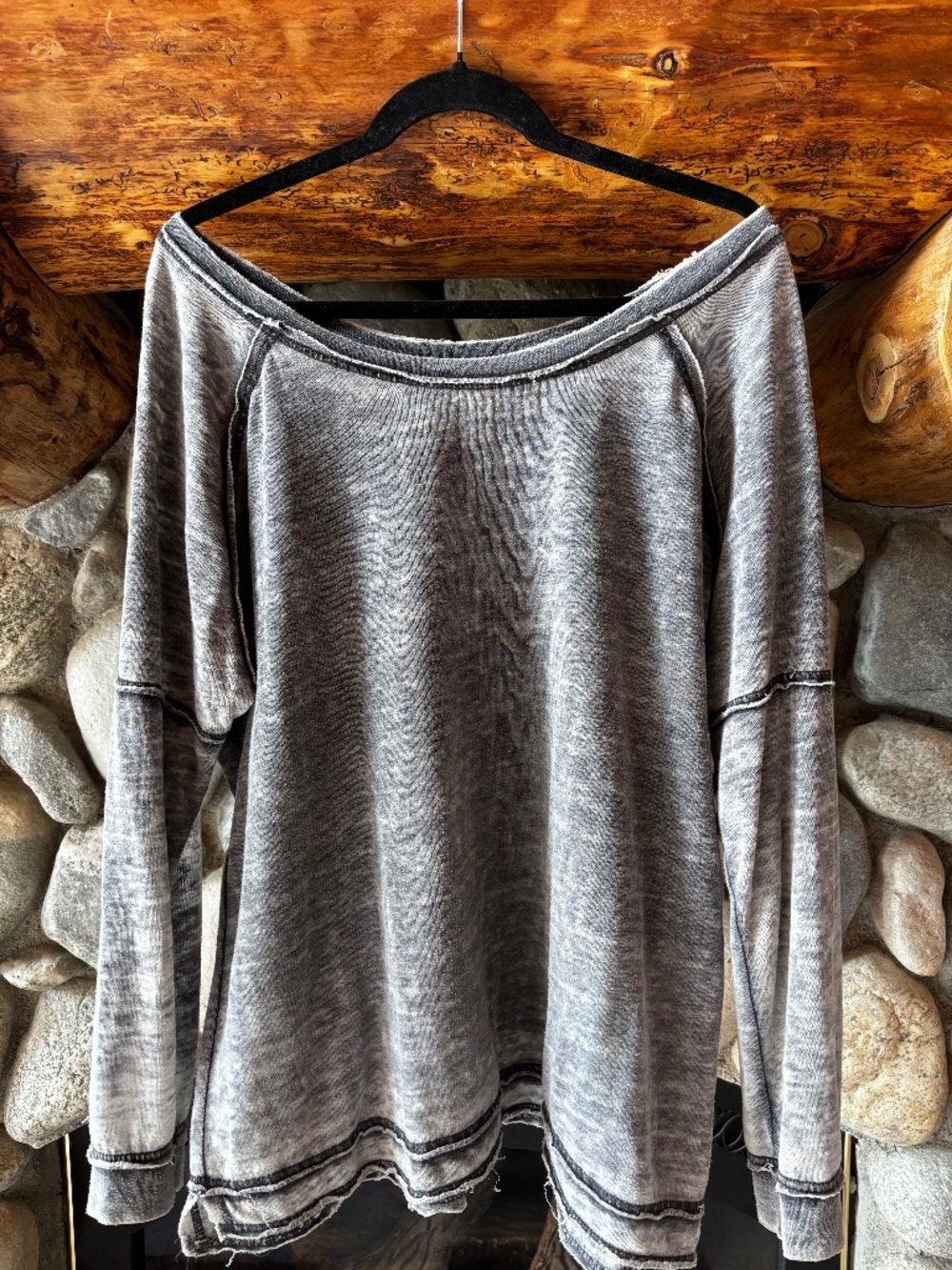 Free People Off The Shoulder Slub Lightweight Sweatshirt